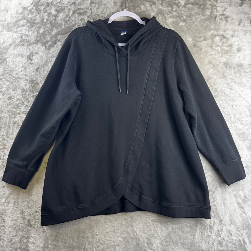 Old Navy Hoodie Maternity XL Black Crossover Nursing SoComfy Sweatshirt (1874)